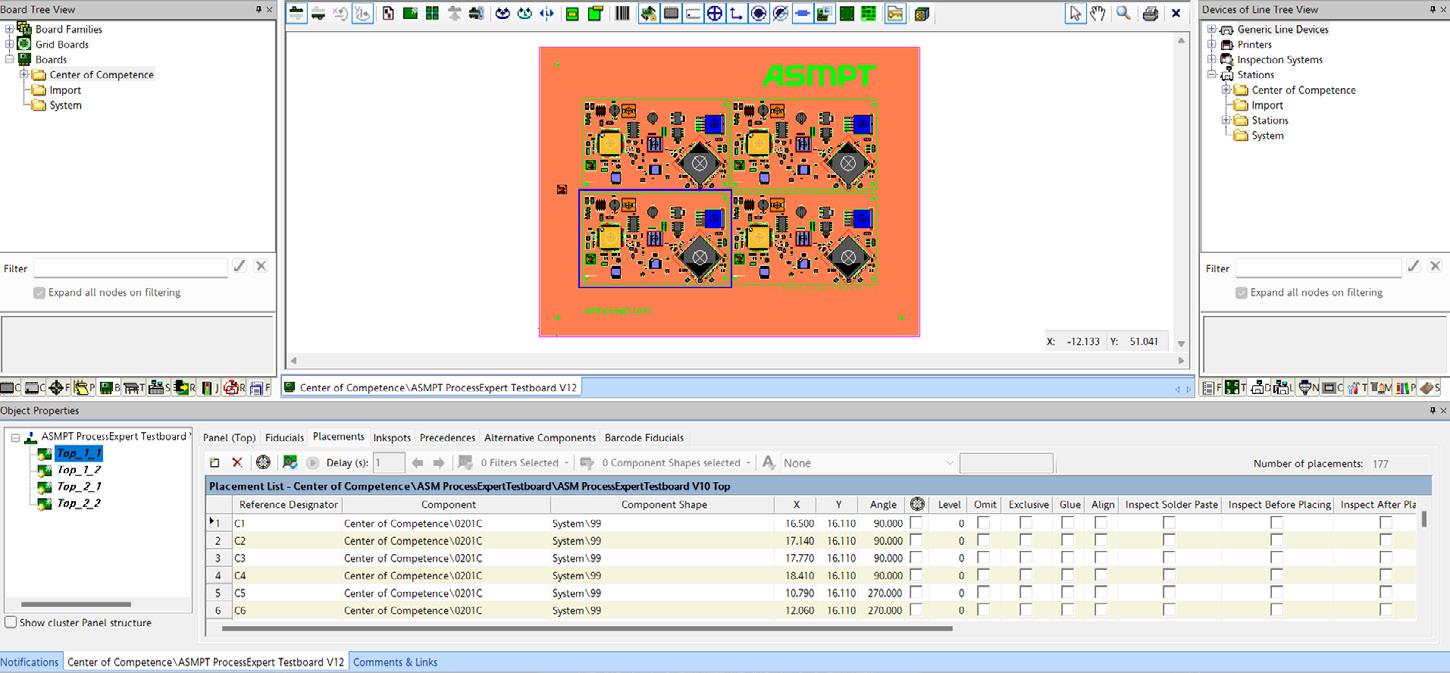 PCB view in the WORKS Programming GUI